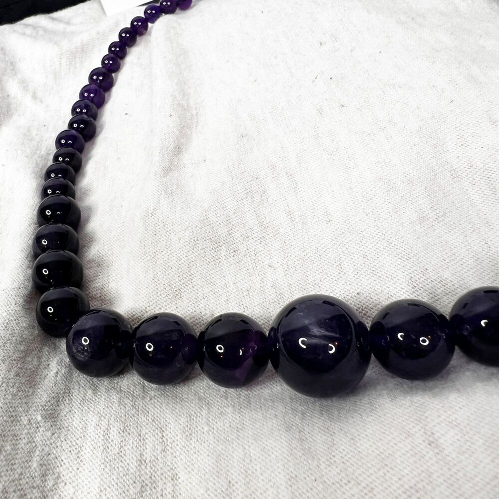 Amethyst Bead Silver Necklace | yahsarah | Gems TV | 925 Sterling Silver - Picture 11 of 12